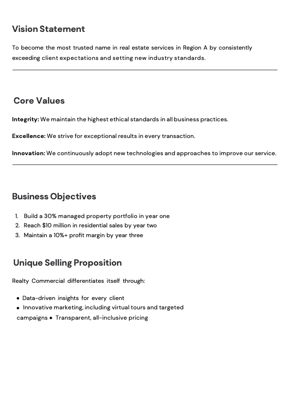 Simple Real Estate Business Plan - slide 3