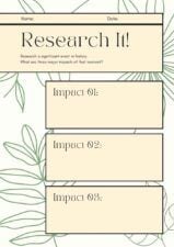 Simple Research Significant Events Worksheet
