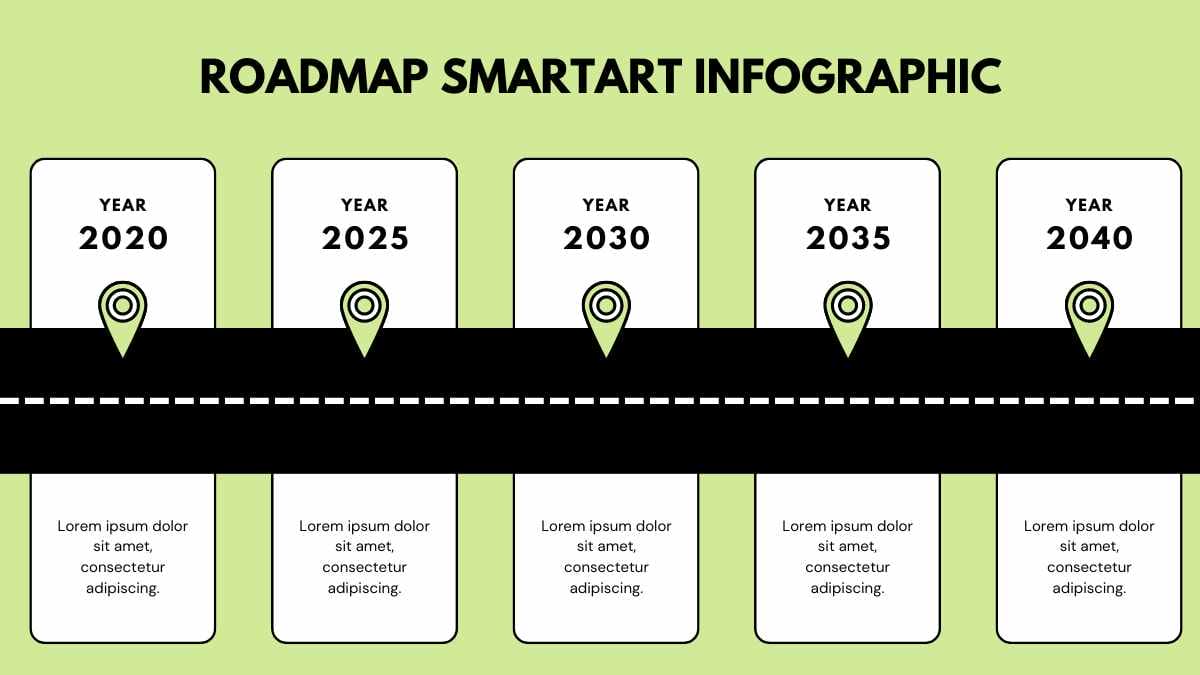 Infografis Roadmap Simple dengan SmartArt - slide 1