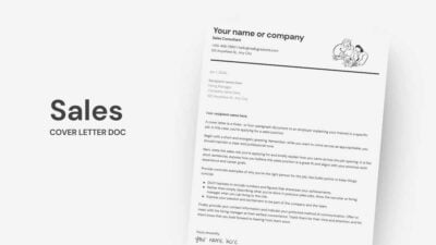 Simple Sales Cover Letter Doc