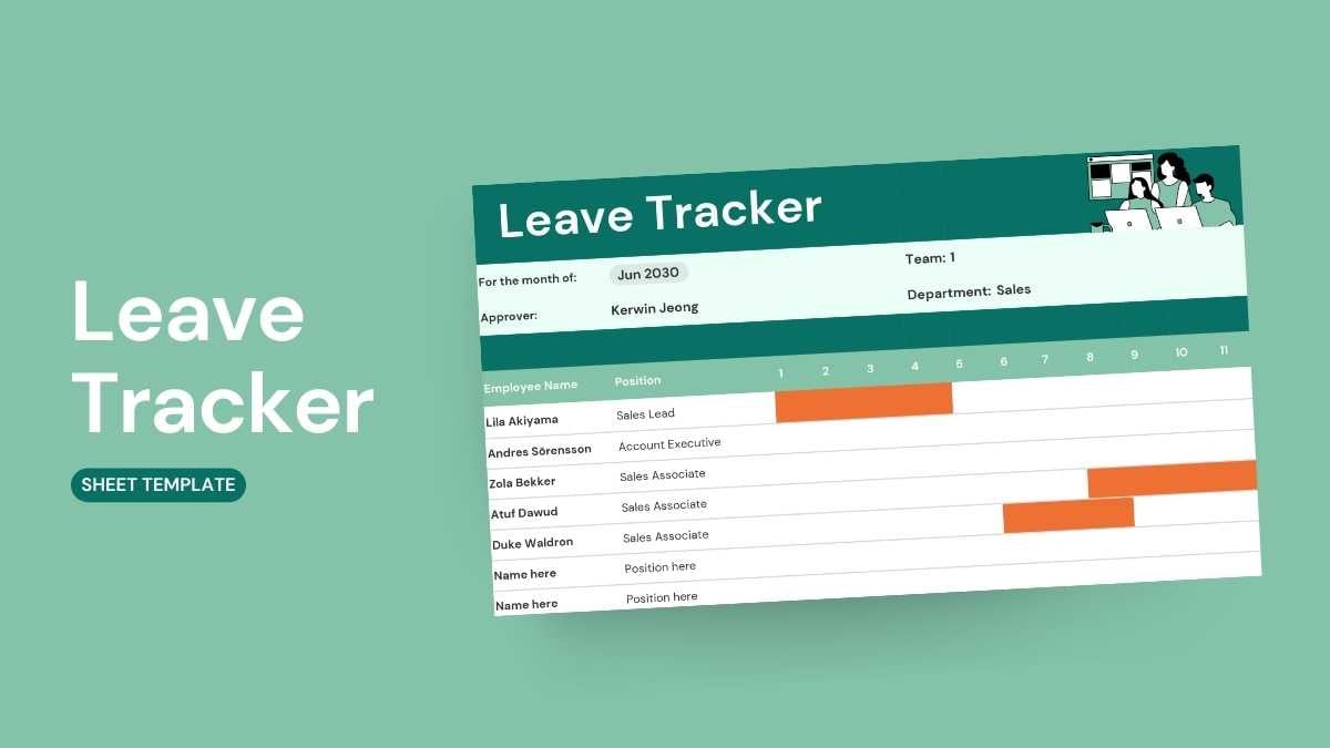 Simple Vacation Schedule Sheet - slide 1