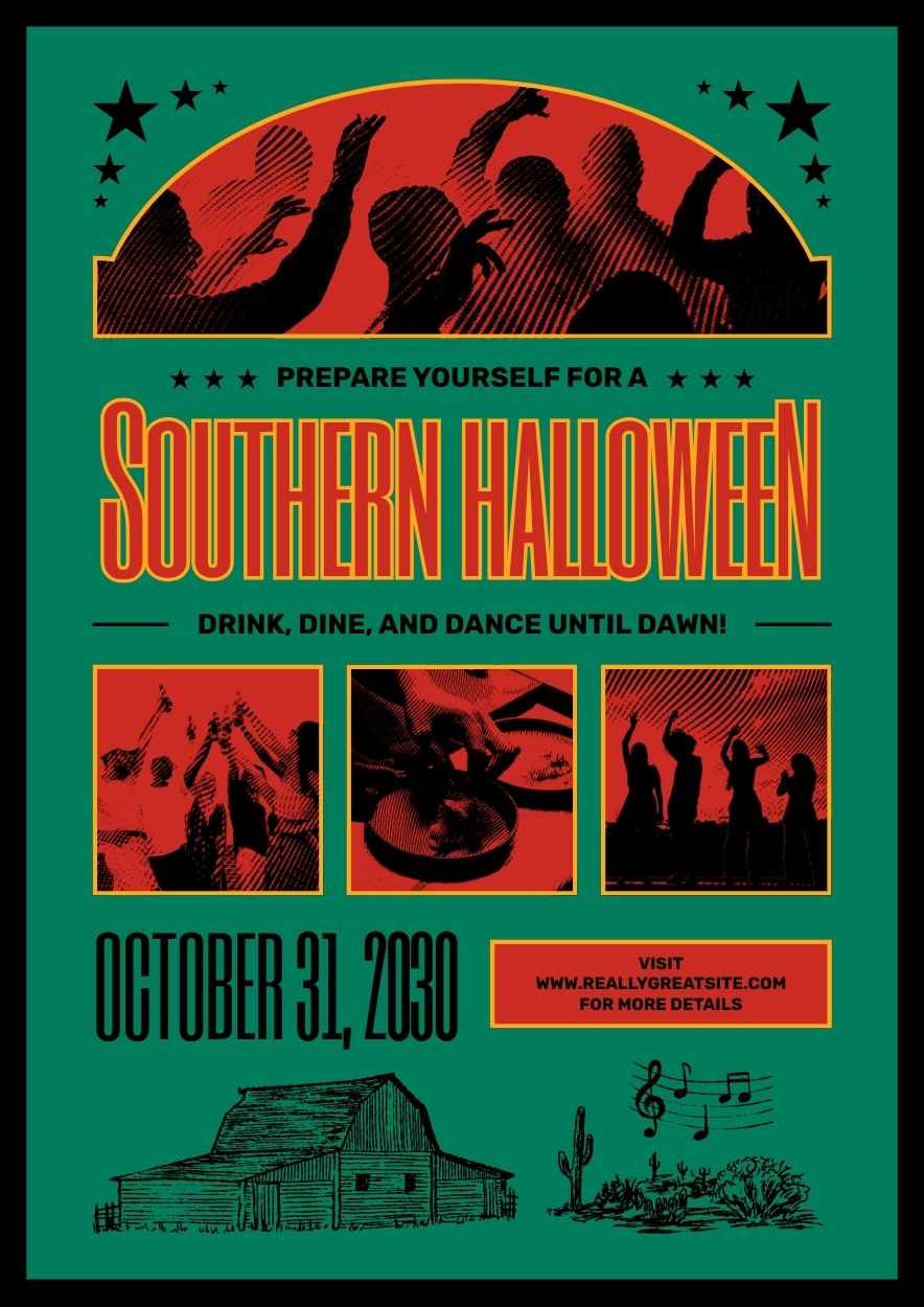 Southern Vampire Halloween Party Poster - slide 1