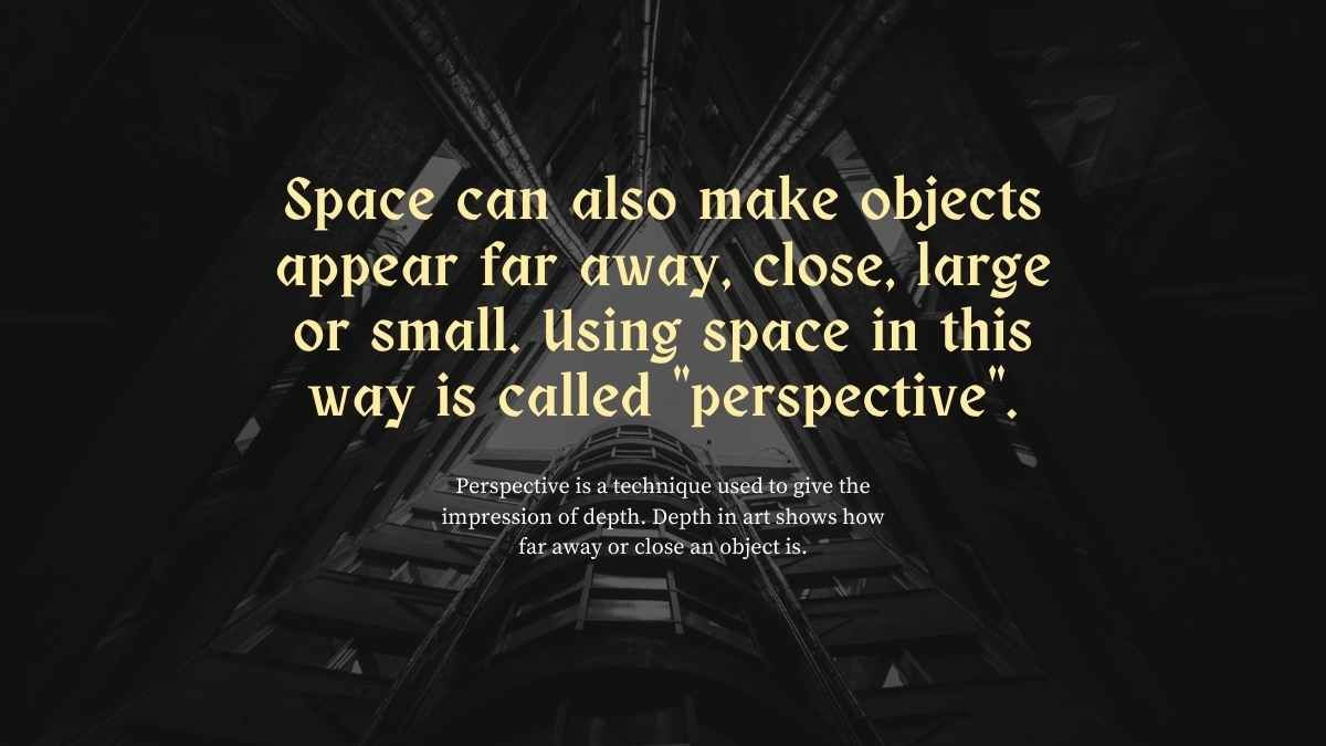 Espacio y Perspectiva: Elementos de la Lección de Arte - diapositiva 13