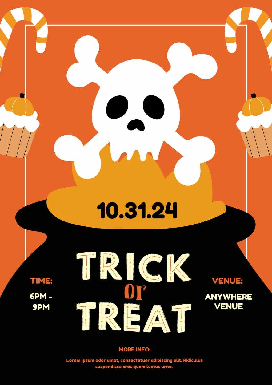 Poster Halloween Trick or Treat yang Menyeramkan - slide 1