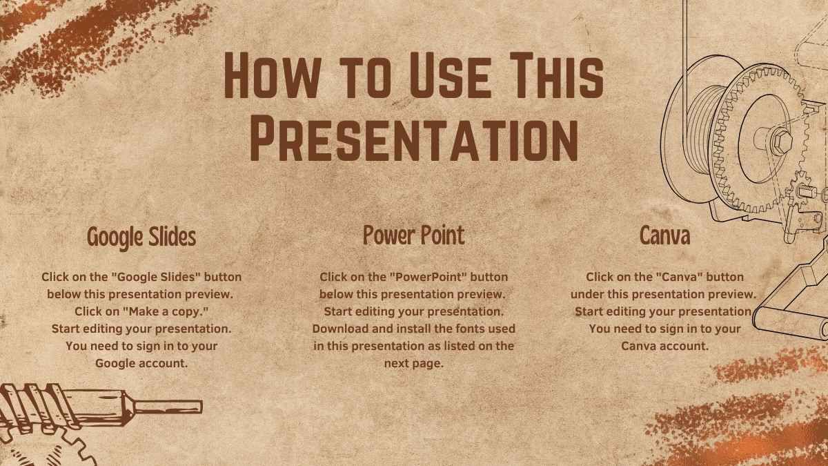 Steampunk Aesthetic Marketing Presentation  - slide 1