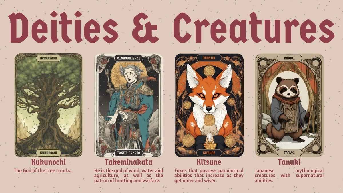 Tarot Card Style Asian Forests Mythology - slide 13