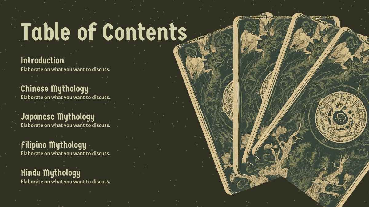 Tarot Card Style Asian Forests Mythology - slide 1