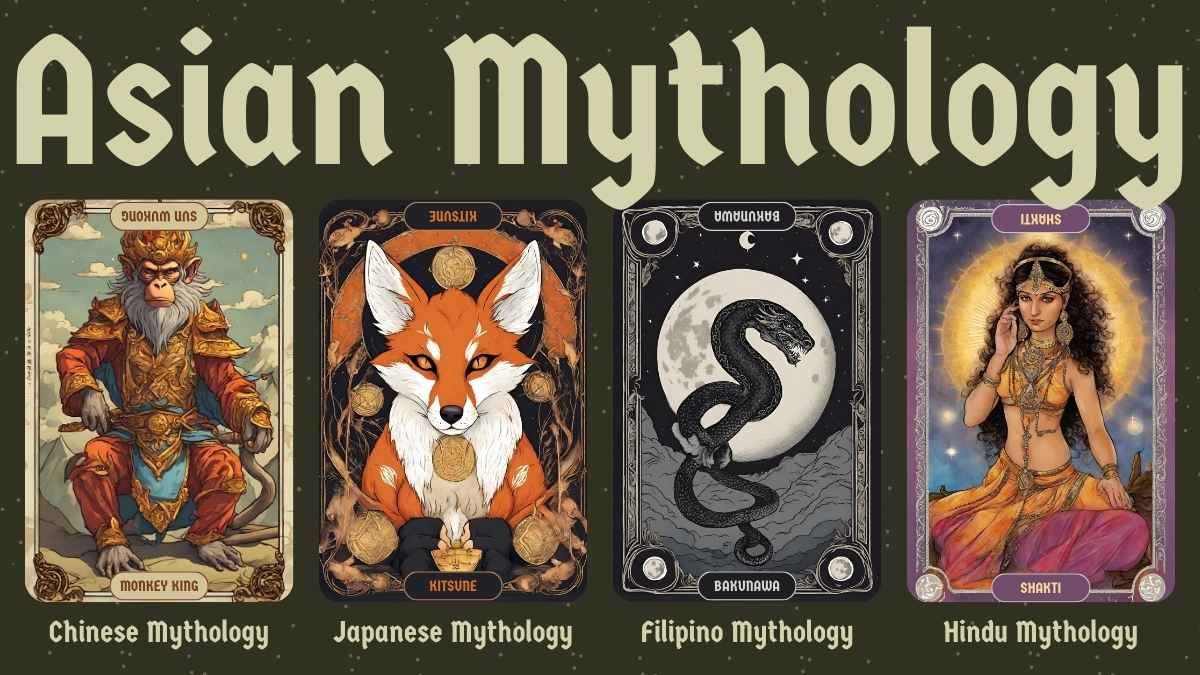 Tarot Card Style Asian Forests Mythology - slide 5