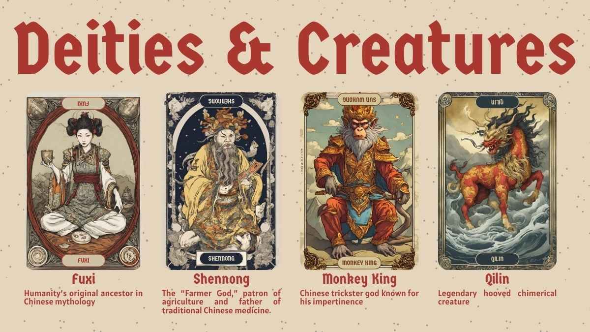 Tarot Card Style Asian Forests Mythology - slide 8
