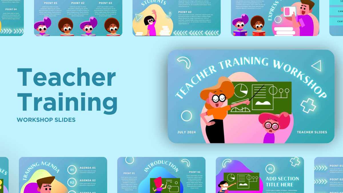 Neon Illustrated Teacher Training Workshop - slide 1