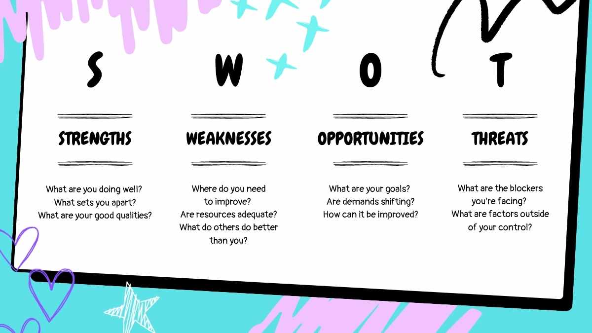 청록색과 보라색 화이트보드 스타일의 두들 포트폴리오 - 슬라이드 14