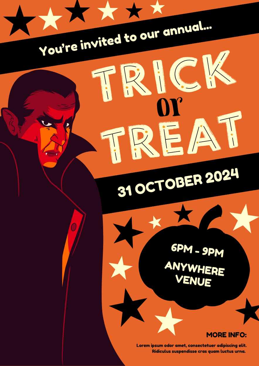 Poster Halloween Vampir untuk Trick or Treat - slide 1