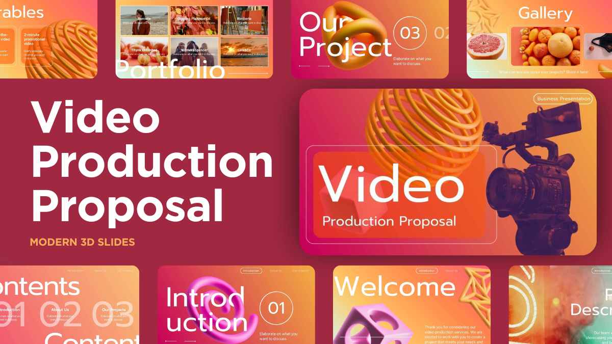 Modern 3D Video Production Proposal Slides - slide 1