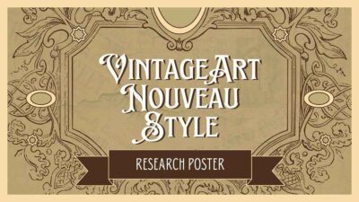 Pôster vintage de pesquisa em estilo Art Nouveau