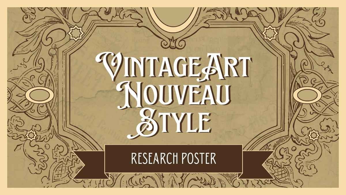 Pôster vintage de pesquisa em estilo Art Nouveau - slide 0
