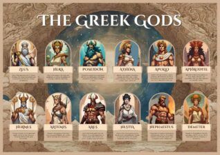 Slides Carnival Google Slides and PowerPoint Template Vintage Greek Gods Lesson Summary 2