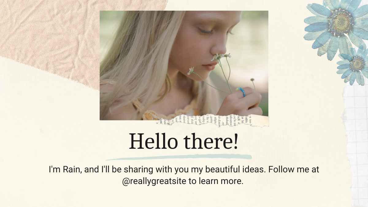 Vintage Scrapbook style Floral pattern Slides - slide 4