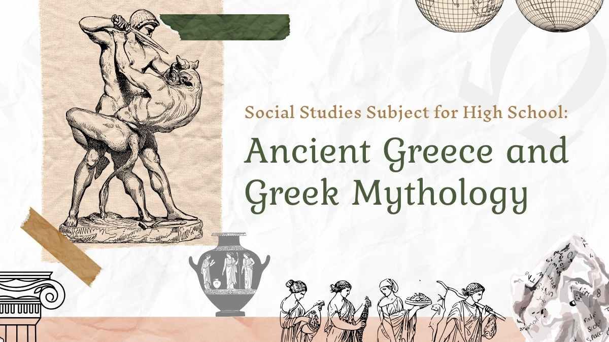Vintage Social Studies Subject for High School: Ancient Greece & Greek Mythology - slide 0