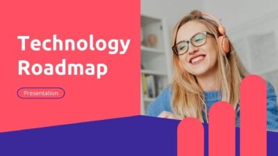 Slides Carnival Google Slides and PowerPoint Template Violet and Red Geometrical Technology Roadmap Presentation