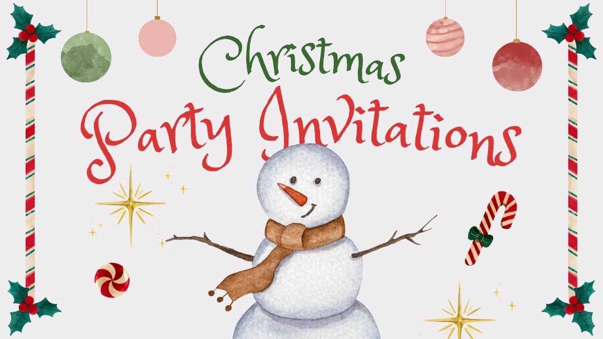Watercolor Christmas Party Invitations - slide 0