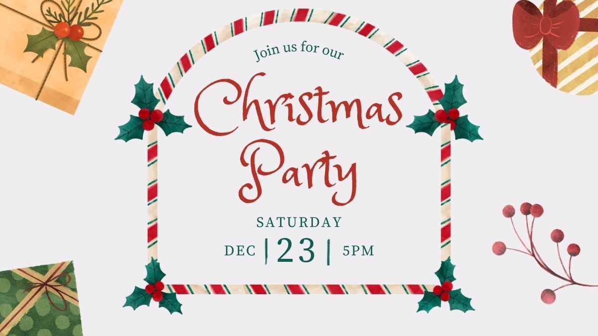 Watercolor Christmas Party Invitations - slide 10