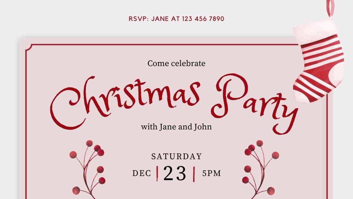 Watercolor Christmas Party Invitations - slide 11