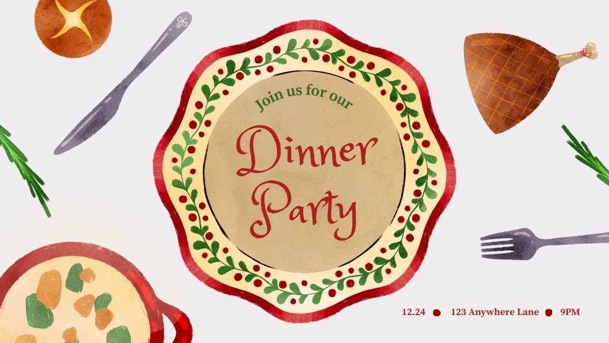Watercolor Christmas Party Invitations - slide 3