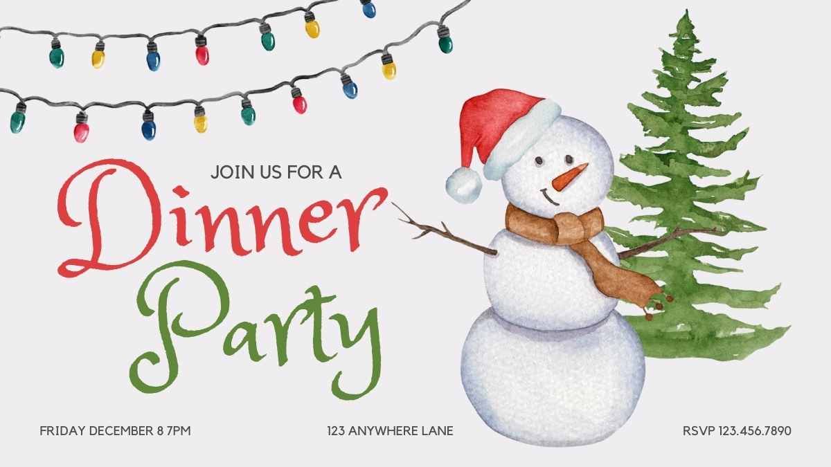 Watercolor Christmas Party Invitations - slide 4