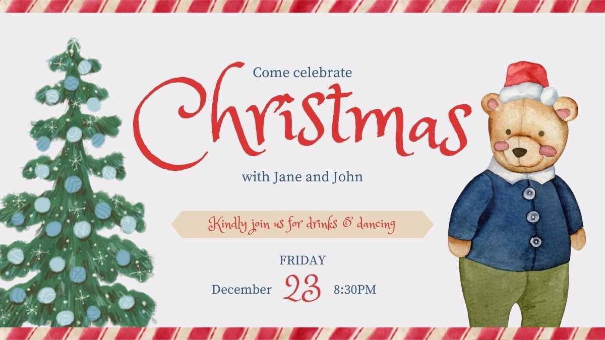 Watercolor Christmas Party Invitations - slide 7