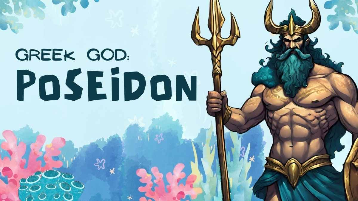 Watercolor Greek God: Poseidon - slide 0