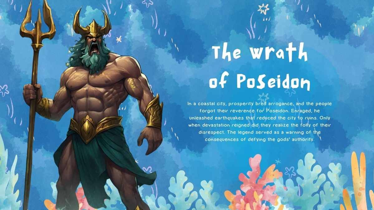 Watercolor Greek God: Poseidon - slide 13