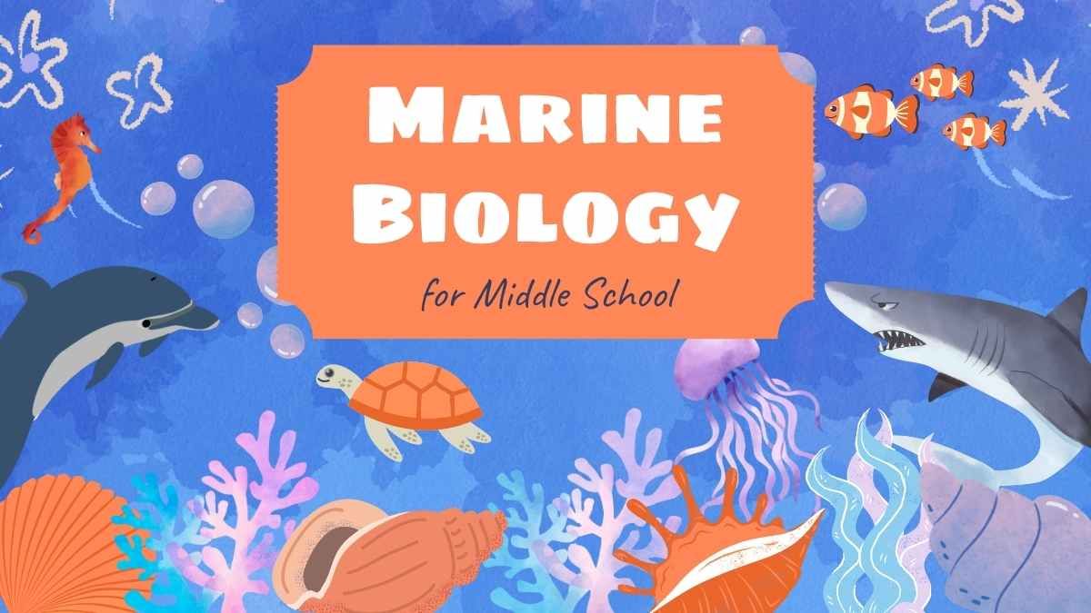 Biologia marinha em aquarela - slide 1