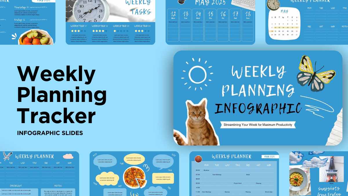 Animated Collage Weekly Planning Infographic - slide 1