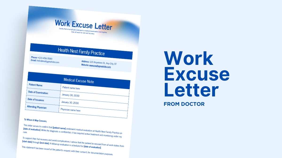 Work Excuse Letter From Doctor - slide 1