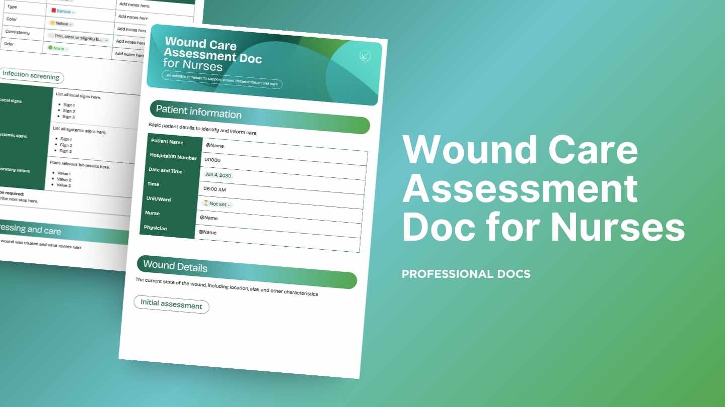 Wound Care Assessment Doc for Nurses - slide 1