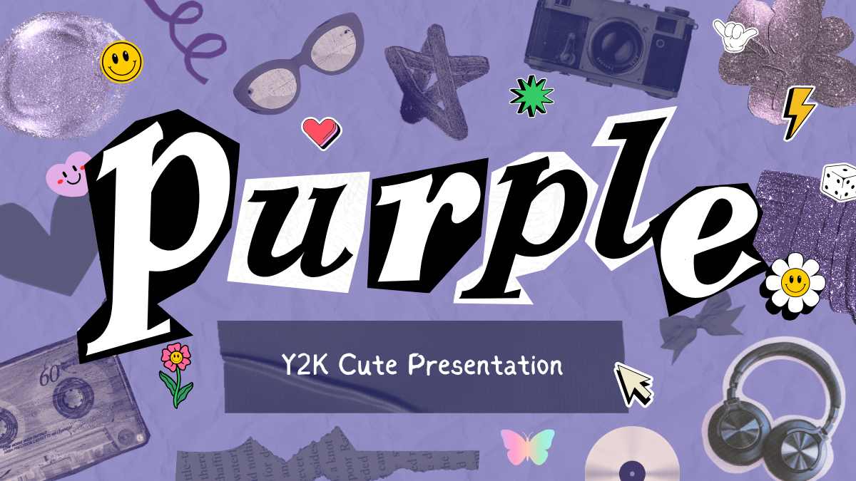 Y2K Purple Aesthetic Social Media Branding - slide 1