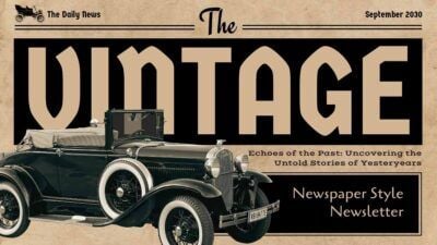 Vintage Newspaper Style Newsletter