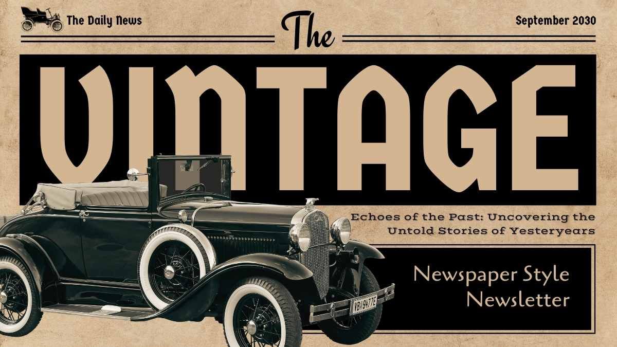 Boletim informativo estilo jornal vintage - slide 0