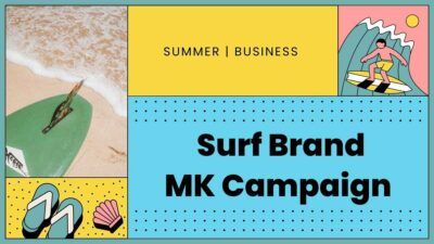 Presentación de marketing estilo retro de marca de surf