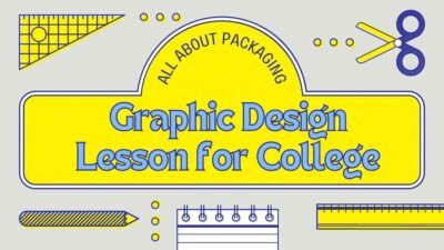 Slides Carnival Google Slides and PowerPoint Template Yellow Navy and Gray Geometric Illustrative All About Packaging Graphic Design Lesson for College 1