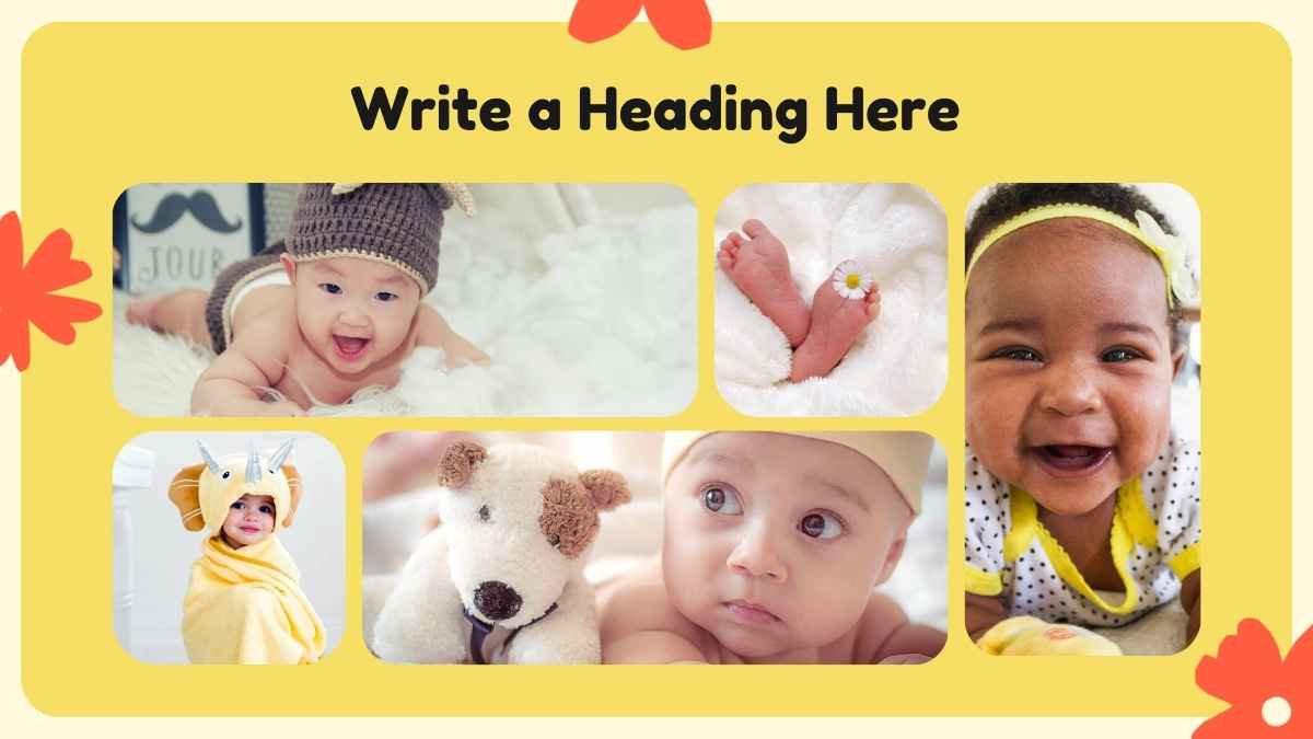 Plantillas Florales Divertidas de Doodles Amarillos y Rojos para Baby Shower - diapositiva 10