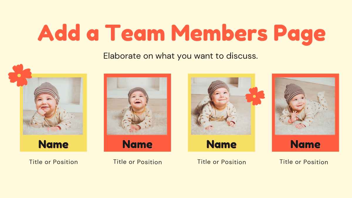 Plantillas Florales Divertidas de Doodles Amarillos y Rojos para Baby Shower - diapositiva 13