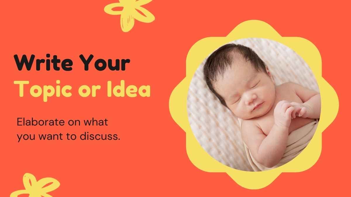 Plantillas Florales Divertidas de Doodles Amarillos y Rojos para Baby Shower - diapositiva 5