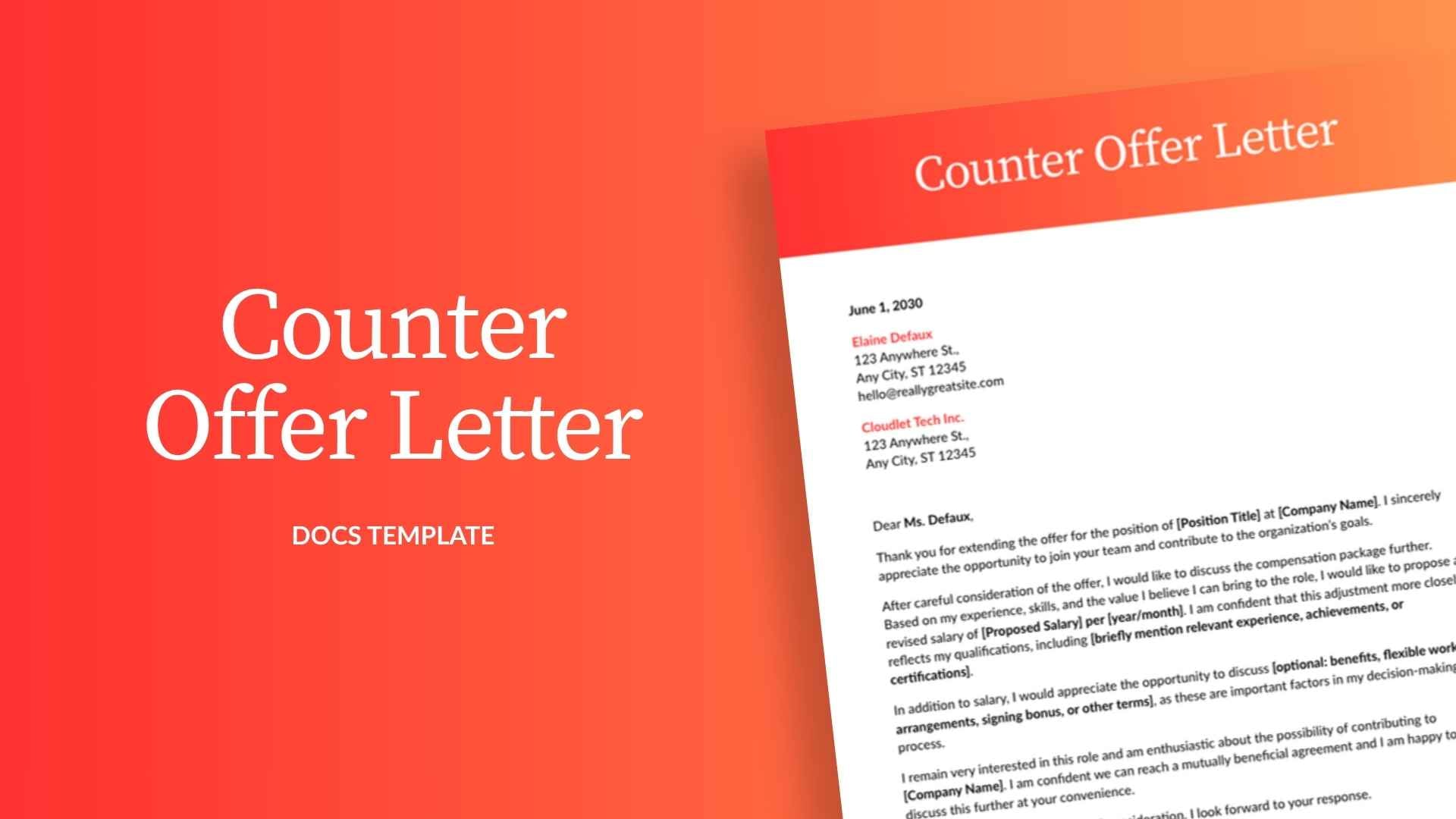 Counter Offer Letter - slide 1