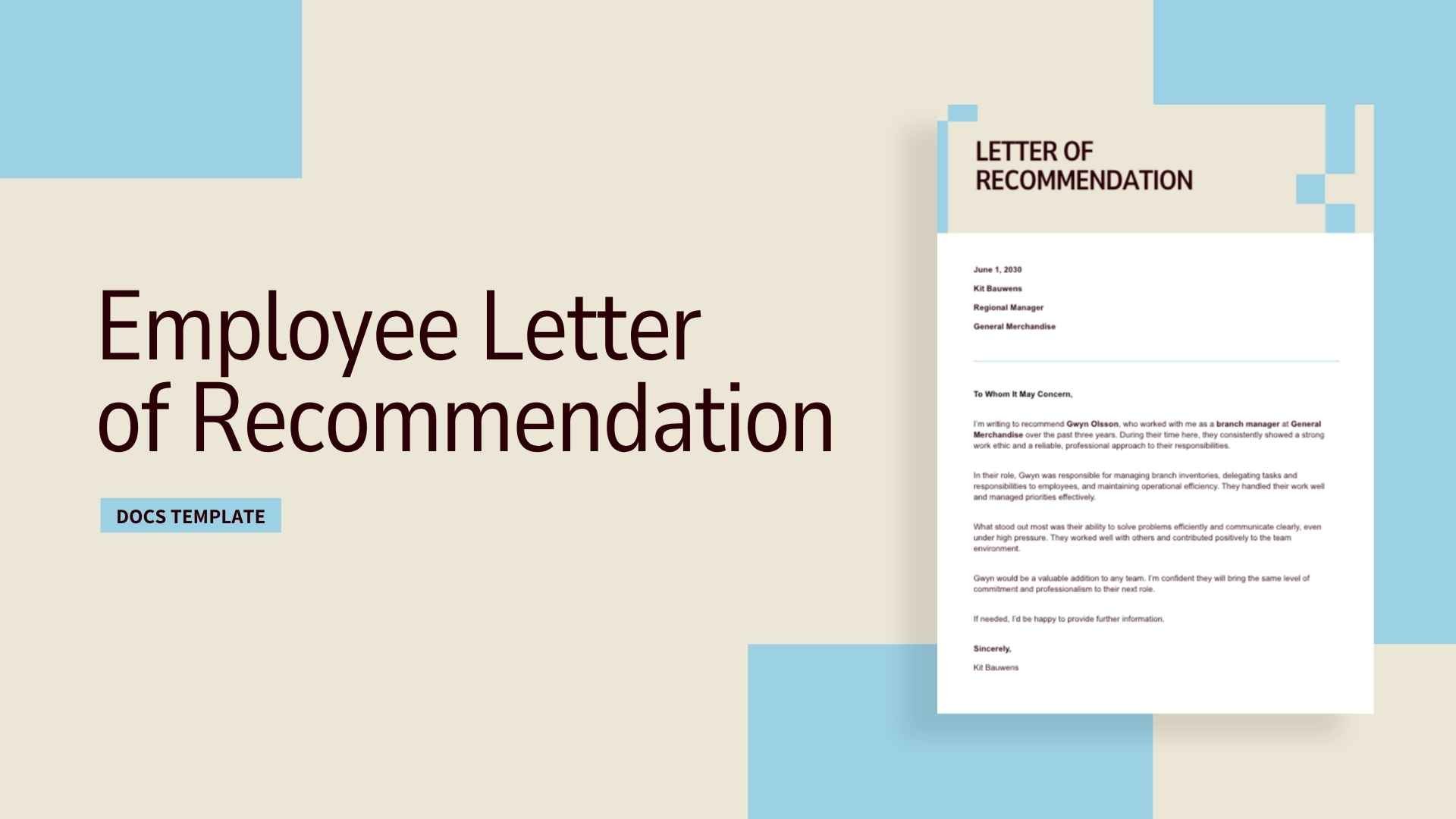 Employee Letter of Recommendation - slide 1