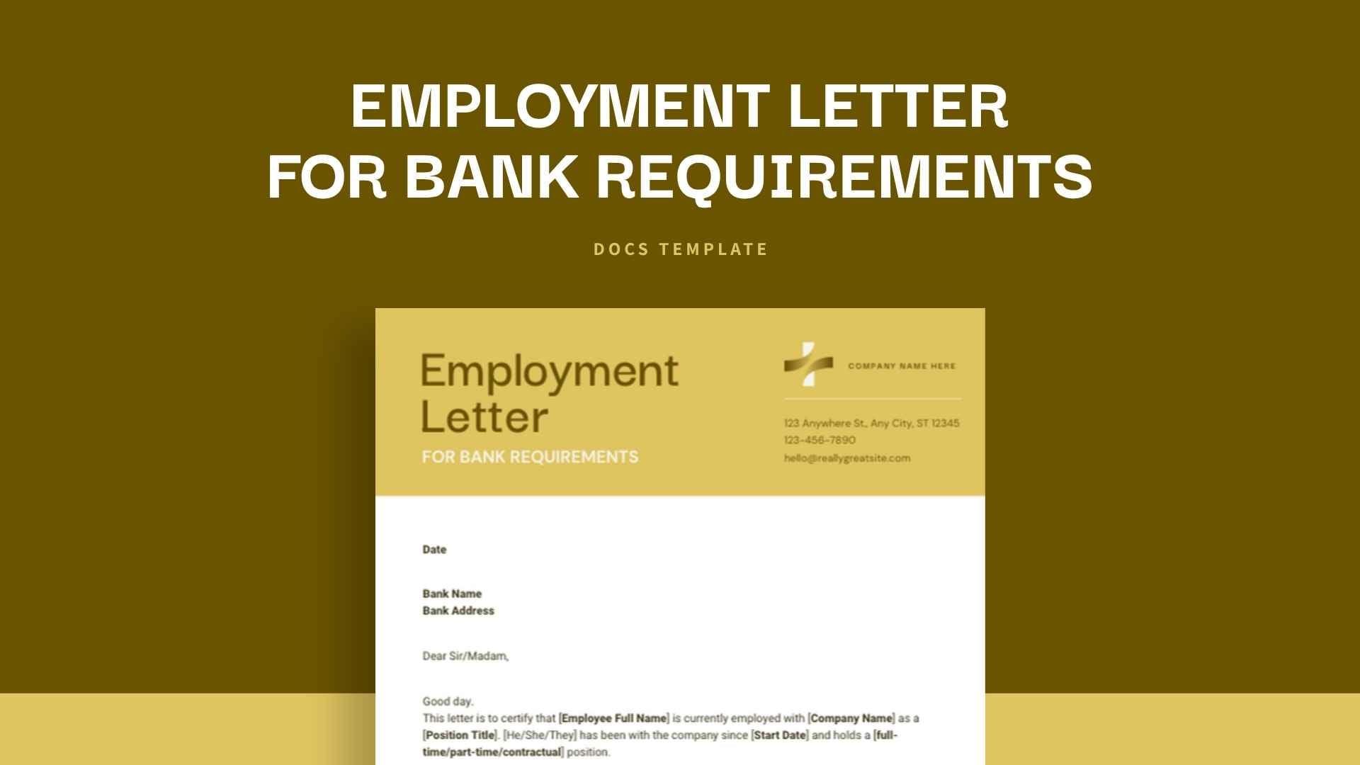 Employment Letter for Bank Requirements - slide 1