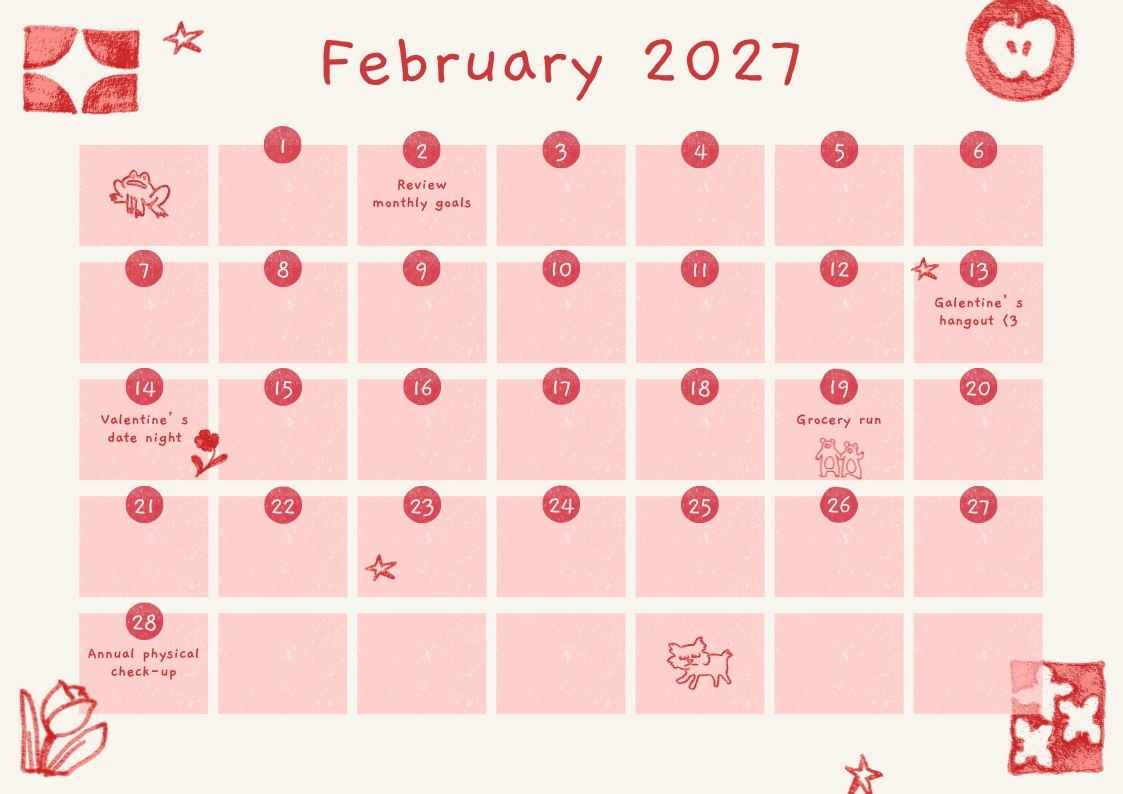 February 2027 Personal Calendar - slide 1