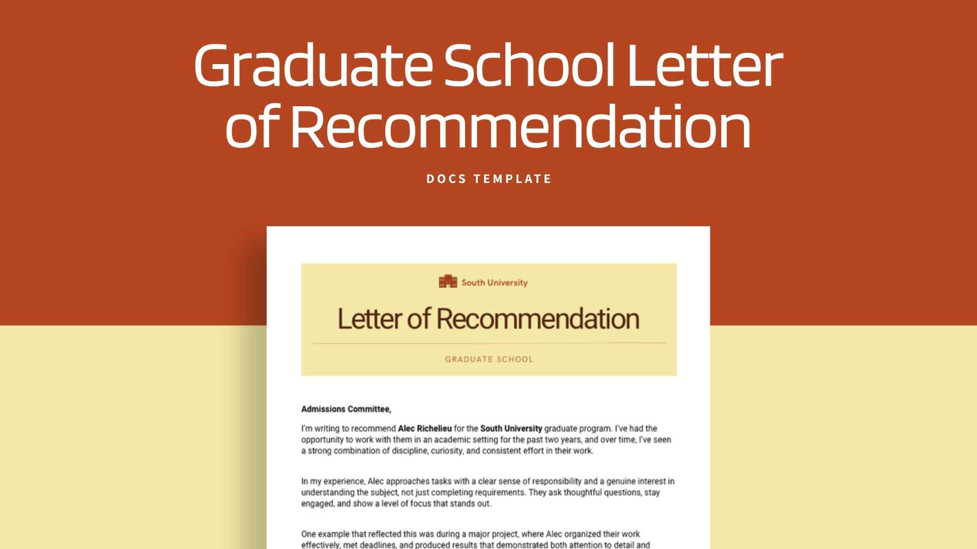 Graduate School Letter of Recommendation - slide 1