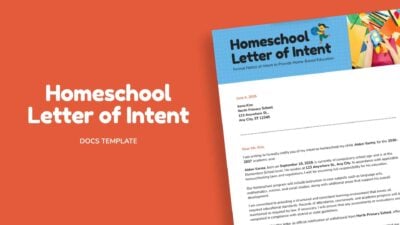 Homeschool Letter of Intent
