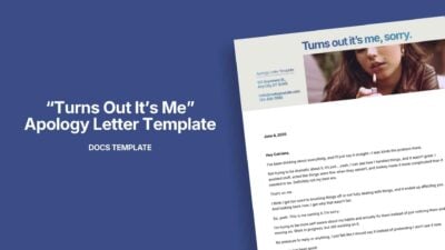 “I’m the Problem, It’s Me” Apology Letter Template